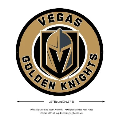 Evergreen Ultra-Thin Edgelight LED Wall Decor, Round, Vegas Golden Knights- 23 X 23 Inches Made In USA 3 Evergreen Ultra-Thin Edgelight LED Wall Decor, Round, Vegas Golden Knights- 23 X 23 Inches Made In USA
