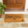 Evergreen Don't Knock The Dogs Know You Are Here Natural Coir Indoor Outdoor Doormat 1'4"x2'4" Brown