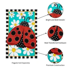 Evergreen Ladybug With Daisies Applique House Flag 28 X 44 Inches Outdoor Decor For Homes And Gardens 9 Evergreen Ladybug With Daisies Applique House Flag 28 X 44 Inches Outdoor Decor For Homes And Gardens -Evergreen Store GUEST 958346de dde2 4b82 b6ec 4e6ac6546bbe