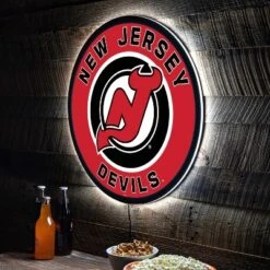 Evergreen Ultra-Thin Edgelight LED Wall Decor, Round, New Jersey Devils- 23 X 23 Inches Made In USA -Evergreen Store GUEST 9c5061cd 17ef 43de a51d 4628bd24c02c