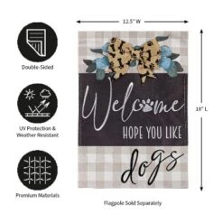 Evergreen Dogs And Checks Garden Burlap Flag 12.5 X 18 Inches Indoor Outdoor Decor -Evergreen Store GUEST 9c563db6 b288 4ecd bb22 43253cad783f