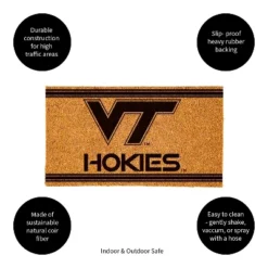 Evergreen Virginia Tech Logo Turf Mat, Brown- 28 X 16 Inches Indoor Outdoor Doormat -Evergreen Store GUEST 9e74243c a26f 44d3 b1f9 49dd42be021e