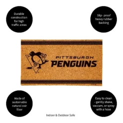 Evergreen Pittsburgh Penguins Logo Turf Mat, Brown- 28 X 16 Inches Indoor Outdoor Doormat -Evergreen Store GUEST a109e2e7 bf9a 4de9 885f 012ed85b5b08