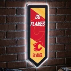 Evergreen Ultra-Thin Glazelight LED Wall Decor, Pennant, Calgary Flames- 9 X 23 Inches Made In USA -Evergreen Store GUEST a1d27e2e f8f4 494c b402 12f7096943ac