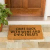 Evergreen Come Back With Wine And Dog Treats Indoor Outdoor Doormat 1'4"x2'4" Brown -Evergreen Store GUEST a2a8ddf0 be67 4b77 85a0 2125c31b5739