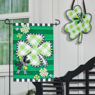 Evergreen Check Clover Garden Applique Flag- 12.5 X 18 Inches Outdoor Decor For Homes And Gardens 4 Evergreen Check Clover Garden Applique Flag- 12.5 X 18 Inches Outdoor Decor For Homes And Gardens - Image 2
