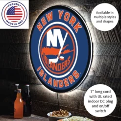 Evergreen Ultra-Thin Edgelight LED Wall Decor, Round, New York Islanders- 23 X 23 Inches Made In USA -Evergreen Store GUEST a604f399 edd2 4c08 bc20 e3a8364baf8d