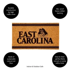 Evergreen East Carolina University Logo Turf Mat, Brown- 28 X 16 Inches Indoor Outdoor Doormat -Evergreen Store GUEST a6167f19 d08d 4608 a984 e0582d123a12