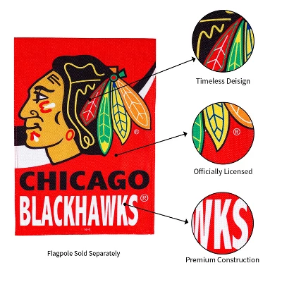 Evergreen Flag, DS New Burlap, Garden, Chicago Blackhawks 6 Evergreen Flag, DS New Burlap, Garden, Chicago Blackhawks - Image 4