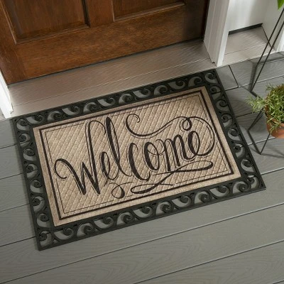 Evergreen Scroll Cutout Embossed Floor Mat Indoor Outdoor Rubber Tray 2'x3' Fits Embossed Doormats Size 30"x18" Black 8 Evergreen Scroll Cutout Embossed Floor Mat Indoor Outdoor Rubber Tray 2'x3' Fits Embossed Doormats Size 30"x18" Black - Image 6