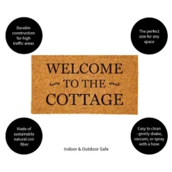 Evergreen 16 X 28 Inches Welcome To The Cottage Door Mat | Non-Slip Rubber Backing | Dirt Catching Natural Coir | Indoor And Outdoor Home Decor -Evergreen Store GUEST b62448ea 5b47 4df7 a59a 45064a894efe