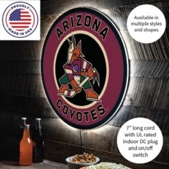 Evergreen Ultra-Thin Edgelight LED Wall Decor, Round, Arizona Coyotes- 23 X 23 Inches Made In USA -Evergreen Store GUEST b7db6792 c9fb 4f95 9ace 159e7bd1e86b