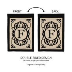 Evergreen Flag Cambridge Chic Letter F Monogram Applique Garden Flag - 12.5" Wide X 18" High -Evergreen Store GUEST b95fb97d 3a75 4b55 9ea4 6ab7404ca8ea