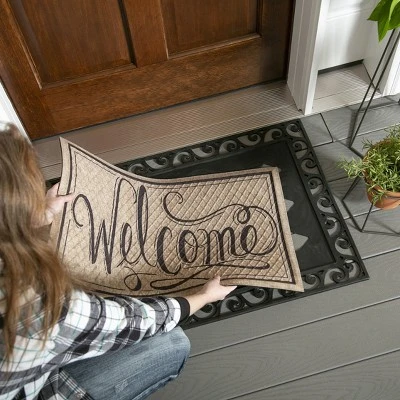 Evergreen Scroll Cutout Embossed Floor Mat Indoor Outdoor Rubber Tray 2'x3' Fits Embossed Doormats Size 30"x18" Black 5 Evergreen Scroll Cutout Embossed Floor Mat Indoor Outdoor Rubber Tray 2'x3' Fits Embossed Doormats Size 30"x18" Black - Image 3