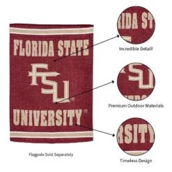 Evergreen Embossed Suede Flag, GDN Size, Florida State University -Evergreen Store GUEST bbb48962 052d 4ea2 a245 dd63b9b68eac