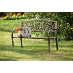 Evergreen Blooming Garden Metal Bench -Evergreen Store GUEST bdff58df fcd4 4fa4 a680 4858b8a82791