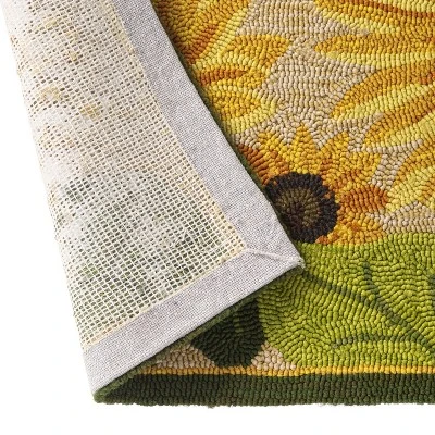 Evergreen Indoor/Outdoor Sunflower Hooked Polypropylene Accent Rug - 24 X 42 5 Evergreen Indoor/Outdoor Sunflower Hooked Polypropylene Accent Rug - 24 X 42 - Image 3