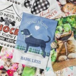 Evergreen Wag More, Bark Less Garden Burlap Flag 12.5 X 18 Inches Indoor Outdoor Decor -Evergreen Store GUEST c1125c3c 7ebf 48f9 8165 1b8956958de0