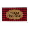 Evergreen Buffalo Check Christmas Indoor Outdoor Natural Coir Doormat 1'4"x2'4" Red