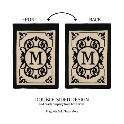 Evergreen Flag Cambridge Chic Letter M Monogram Applique Garden Flag - 12.5" Wide X 18" High 5 Evergreen Flag Cambridge Chic Letter M Monogram Applique Garden Flag - 12.5" Wide X 18" High - Image 3