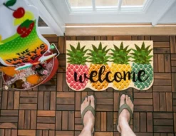 Evergreenful Pineapples Shaped Indoor Outdoor Natural Coir Doormat 1'4"x2'4" Multicolored -Evergreen Store GUEST cce89a36 2475 4bcc ab6e 5ca2e93caa89