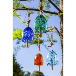 Evergreen Art Glass Speckle Turquoise Bell Chime -Evergreen Store GUEST cdfd4b1c 6d9e 4c22 a71c 13a903a1c71b