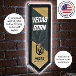 Evergreen Ultra-Thin Glazelight LED Wall Decor, Pennant, Las Vegas Golden Knights- 9 X 23 Inches Made In USA -Evergreen Store GUEST ce1ae9e1 1745 4071 a049 f9f7fe77d857
