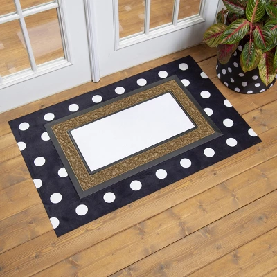 Evergreen Black & White Dots Layering Mat 11.5 X 9.5 Inches Indoor And Outdoor Decor 4 Evergreen Black & White Dots Layering Mat 11.5 X 9.5 Inches Indoor And Outdoor Decor - Image 2