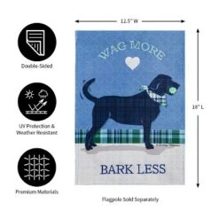 Evergreen Wag More, Bark Less Garden Burlap Flag 12.5 X 18 Inches Indoor Outdoor Decor -Evergreen Store GUEST d45c977d d233 4f4c ad6d 09a2ad7e0918