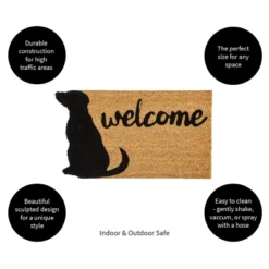 Evergreen Dog Welcome Shaped Indoor Outdoor Natural Coir Doormat 1'4"x2'4" Brown -Evergreen Store GUEST d6a8b01b 3660 4b41 bedc 691877977e0f