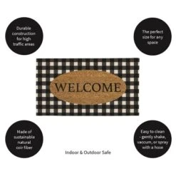 Evergreen Buffalo Check Welcome Indoor Outdoor Natural Coir Doormat 1'4"x2'4" Black 11 Evergreen Buffalo Check Welcome Indoor Outdoor Natural Coir Doormat 1'4"x2'4" Black -Evergreen Store GUEST dc8c60c9 4938 43af ad0e bfe8a61a23e9