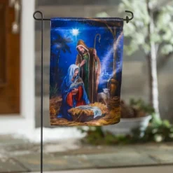 Evergreen Holy Night Nativity Garden Lustre Flag -Evergreen Store GUEST df3fd4d9 ab79 47de a6cc 292357b53744