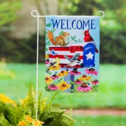 Evergreen Patriotic Mailbox Friends Garden Suede Flag