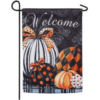 Evergreen Elegant Pattern Pumpkins Set Of 2 Garden Flag And Sassafras Doormat Bundle Set 4 Evergreen Elegant Pattern Pumpkins Set Of 2 Garden Flag And Sassafras Doormat Bundle Set - Image 2