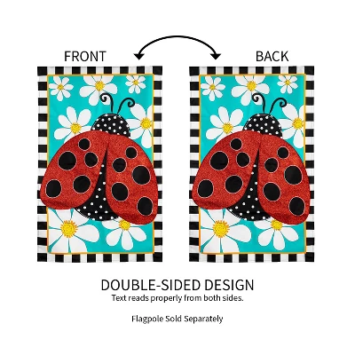 Evergreen Ladybug With Daisies Applique House Flag 28 X 44 Inches Outdoor Decor For Homes And Gardens 4 Evergreen Ladybug With Daisies Applique House Flag 28 X 44 Inches Outdoor Decor For Homes And Gardens - Image 2